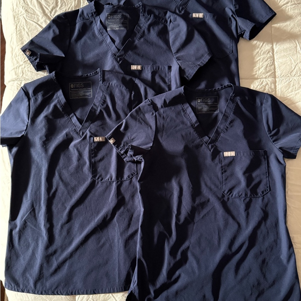 Figs Navy Blue Catarina one pocket scrub top